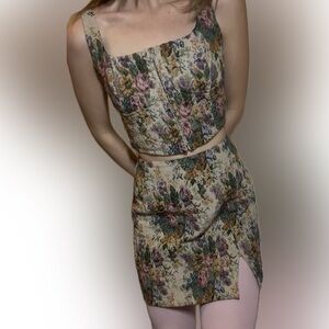 Floral Tapestry two piece valentines Women's set valentines coquette